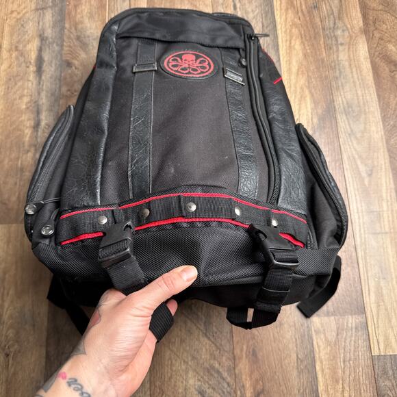 Bioworld Marvel Hydra Backpack Red Skull Captain America Black Mens - Picture 4 of 14